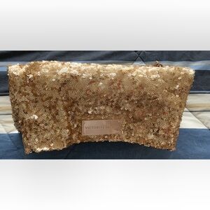 Victoria's Secret Sparkling Gold Sequin Cosmetic Bag